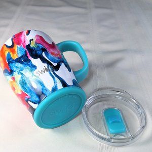 Swig Life Color Swirl 18oz Travel Coffee Mug Insulated with Handle RETIRED EUC